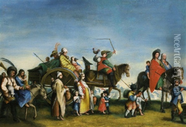 Die Zigeuner Unterwegs Oil Painting - Jacques Callot