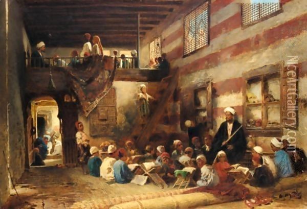 In The Classroom Oil Painting - Konstantin Egorovich Egorovich Makovsky