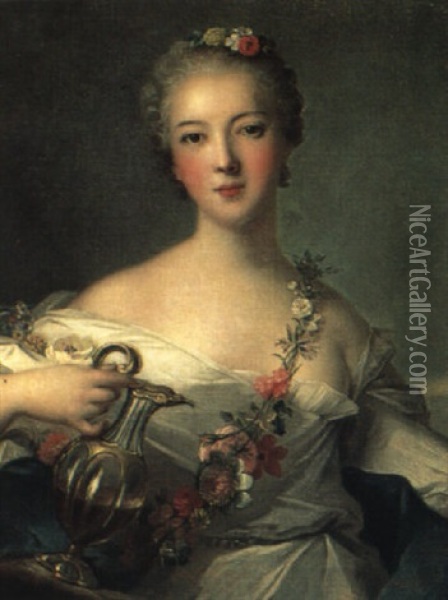 Portrait Of Louise Henriette De Bourbon-courti Oil Painting - Jean Marc Nattier