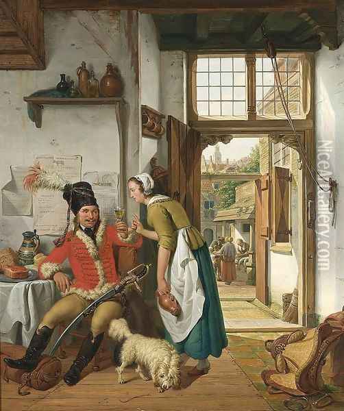Interior of an Inn 1825 Oil Painting - Abraham van, I Strij
