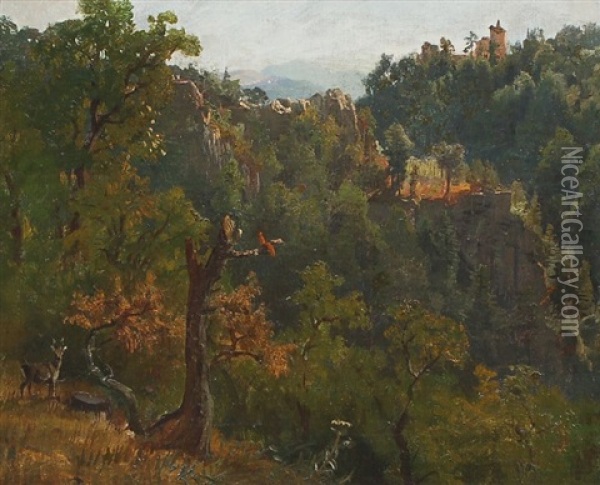 Gebirgslandschaft Oil Painting - Gustav Friedrich Wilh. Richter