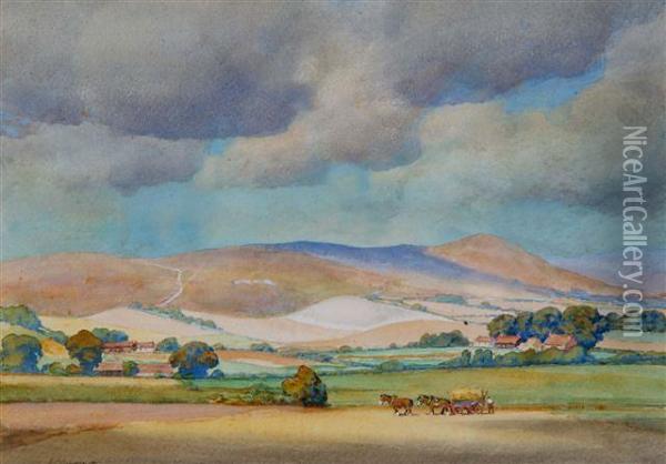 Harvesting Oil Painting - Edward Louis Lawrenson