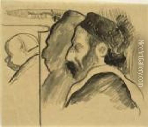 Portraits Of Meyer De Haan And Mimi Oil Painting - Paul Gauguin