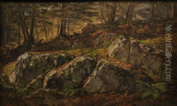 Rocks Oil Painting - Daniel Huntington
