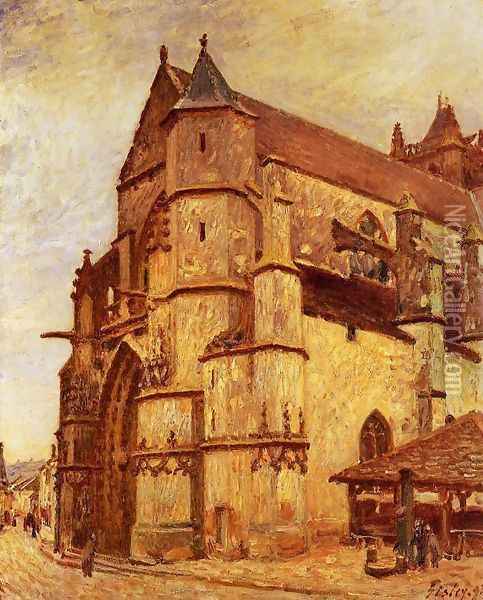 The Church at Moret, Rainy Morning Oil Painting - Alfred Sisley