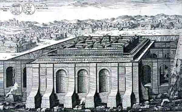 The Temple of Solomon Jerusalem Oil Painting - Johann Bernhard Fischer von Erlach