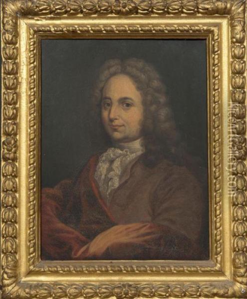 Portrait D'homme Oil Painting - Louis Tocque