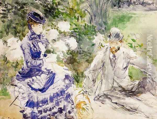 By The Water Oil Painting - Berthe Morisot