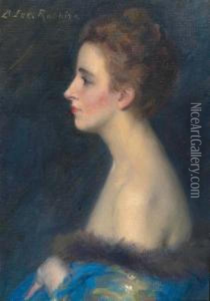Portrait Of A Woman In Profile Oil Painting - Lucy Lee Robbins
