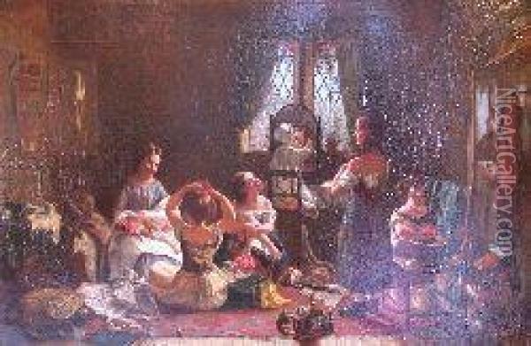 The Dressing-up Box Oil Painting - Charles Hunt
