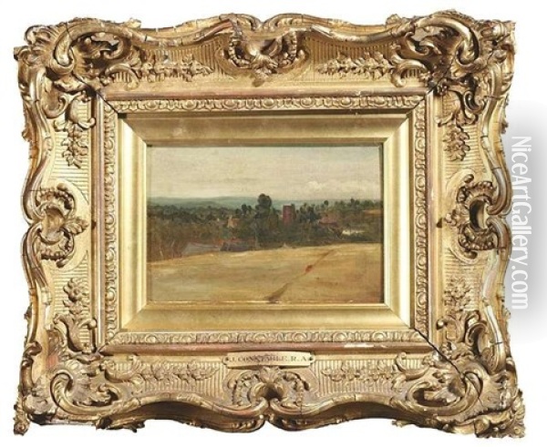 Landschaft Mit Feldweg, Im Hintergrund Erheben Sich Die Hauser Einer Ortschaft Oil Painting - John Constable