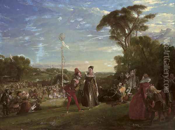 May Day in the reign of Queen Elizabeth Oil Painting - Charles Robert Leslie