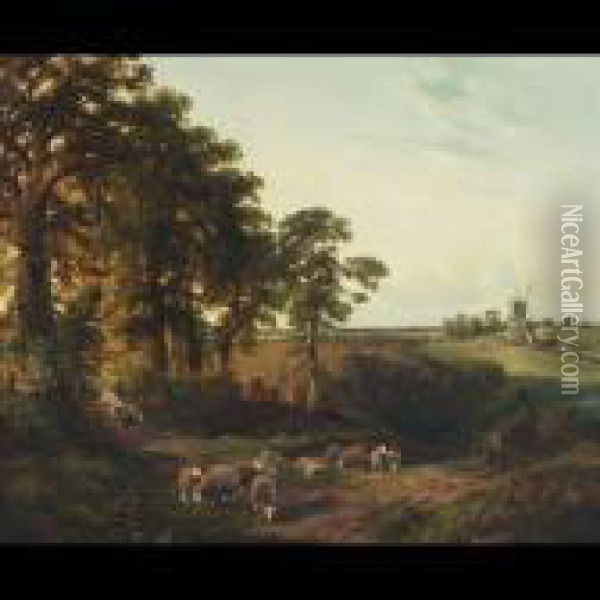 The Weald Of Surrey Oil Painting - George Vicat Cole