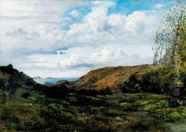 La Lande Pres De La Mer Oil Painting - Henri-Joseph Harpignies