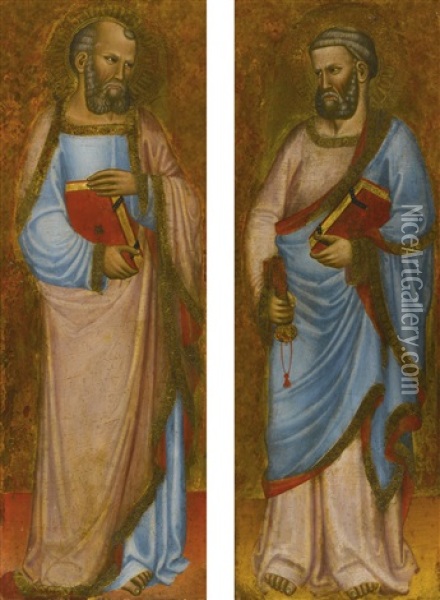 Saint Peter; Saint Simon (pair) Oil Painting -  Cecco di Pietro