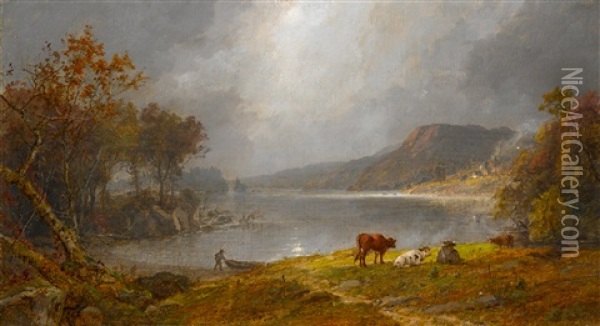 Greenwood Lake, N.j. Oil Painting - Jasper Francis Cropsey