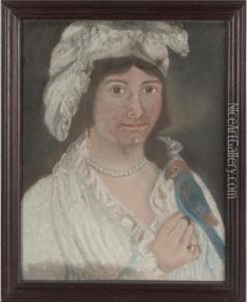 The Creole Lady With Parrot: Nanette De Poyen Oil Painting - William Owen