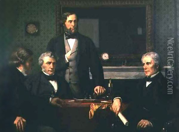 Deputation to Faraday, requesting him to accept the presidency Oil Painting - Edward Armitage