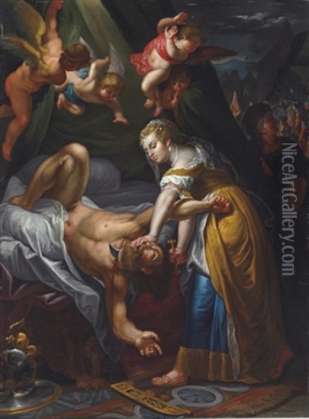 Judith Beheading Holofernes Oil Painting - Jose Maria Tuser Vazquez