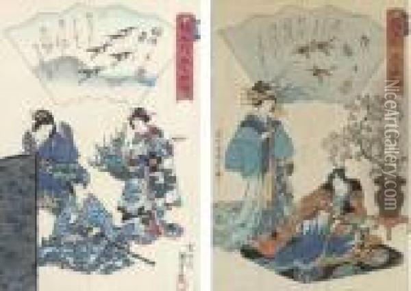 And Hiroshige Oil Painting - Kunisada