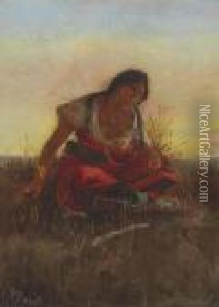 The Squaw Oil Painting - Charles Marion Russell