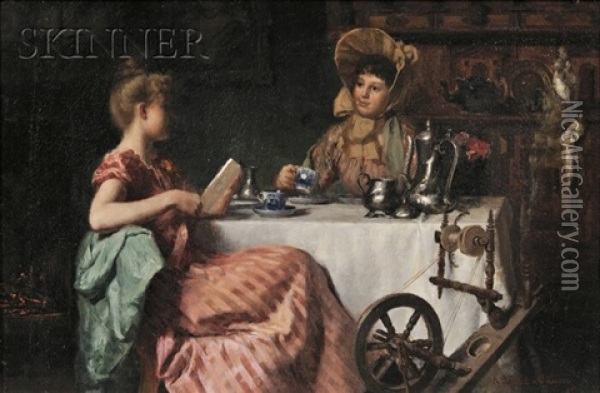 Afternoon Tea Oil Painting - Richard Lionel de Lisser
