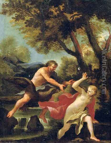 Jupiter and Antiope Oil Painting - Johann Spillenberger