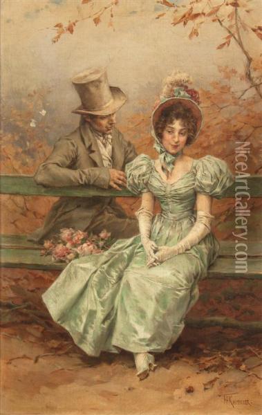 A Flirtation Oil Painting - Frederick Hendrik Kaemmerer
