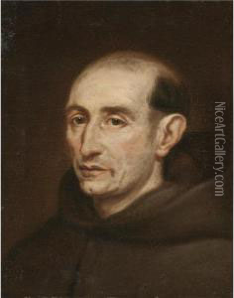 Portrait Of A Franciscan Monk, Head And Shoulders Oil Painting - Vittore Ghislandi