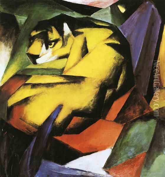 Tiger Oil Painting - Franz Marc