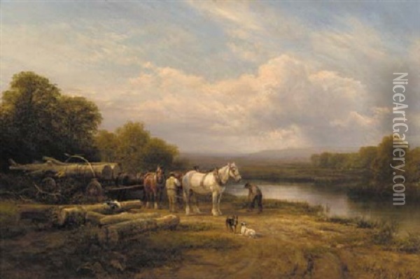 Loading The Timber Oil Painting - George Cole