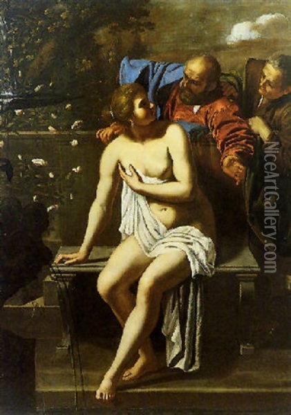 Susanna E I Vecchi Oil Painting - Artemisia Gentileschi