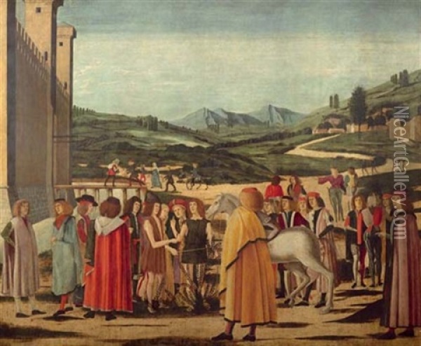 Der Disput Zwischen Poseidon Und Athena Oil Painting - Giovanni Bellini