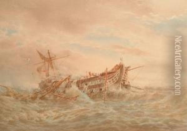 The Wreck. Oil Painting - William Ayerst Ingram