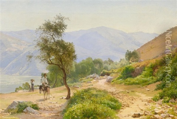 Italienische Sommerlandschaft Oil Painting - Edvard Frederik Petersen