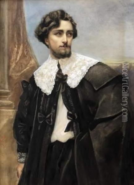 Portrait D'un Homme En Costume Du Xviie Siecle Oil Painting - Mathilde, Princesse Bonaparte