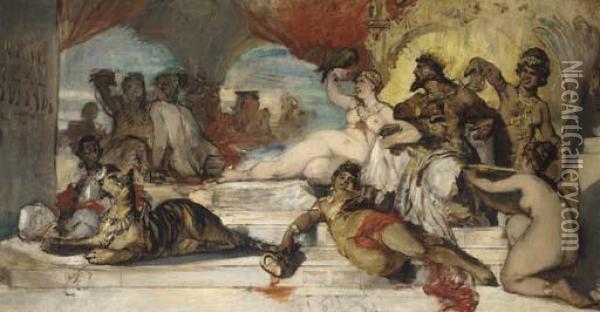 Belshazzar's Feast Oil Painting - Hugo Loffler