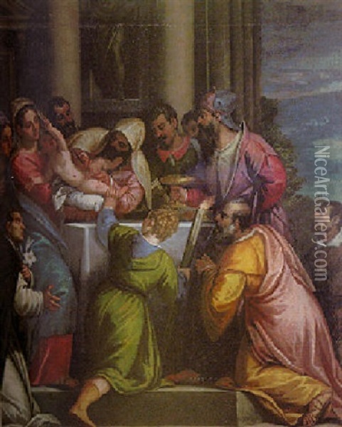 La Circoncision Oil Painting - Carlo Caliari