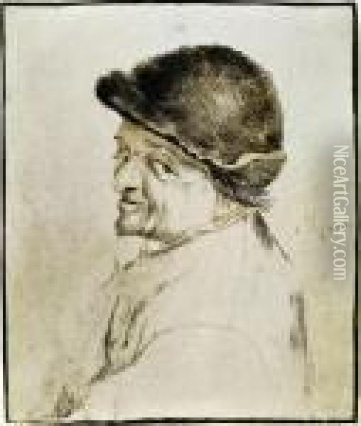 Bildnis Eines Alteren Mannes Mit Kappe Oil Painting - Cornelis Dusart