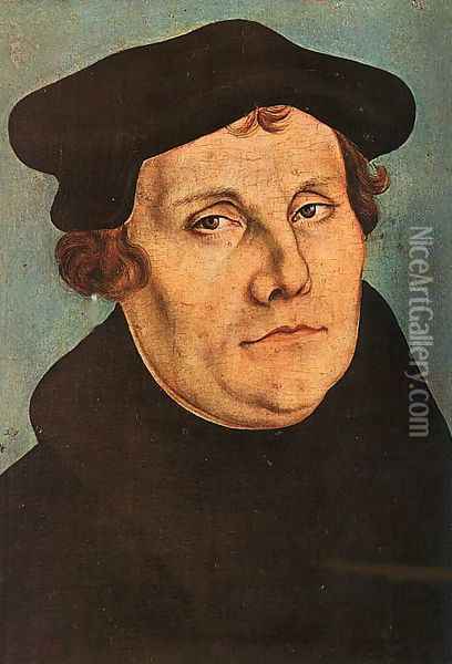 Portrait of Martin Luther Oil Painting - Lucas The Elder Cranach