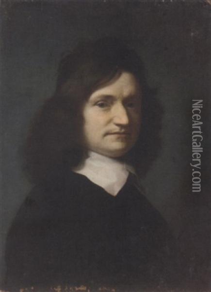 Portrait Of A Gentleman In A Black Coat Oil Painting - Philippe de Champaigne