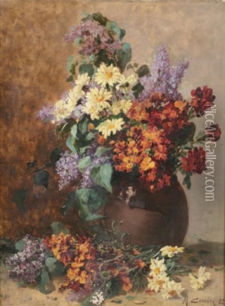 Bouquet Aux Fleurs De Lilas Oil Painting - Mathilde Camere