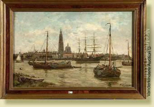 Le Port D'anvers Oil Painting - Jan Frans Simons