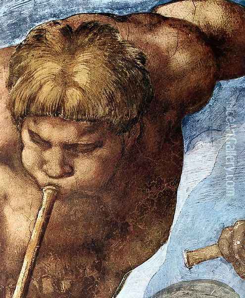 Last Judgment (detail-9) 1537-41 Oil Painting - Michelangelo Buonarroti