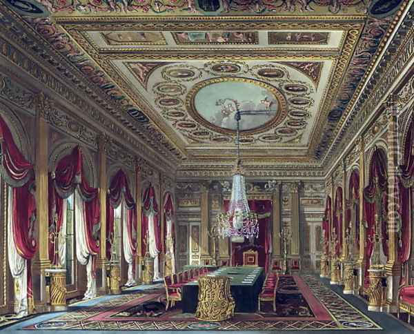 The Throne Room, Carlton House, from 'The History of the Royal Residences', engraved by Thomas Sutherland (b.1785), by William Henry Pyne (1769-1843), 1818 Oil Painting - Charles Wild