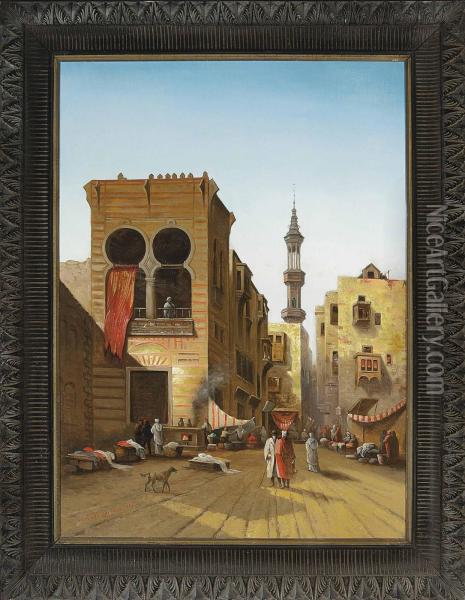 Cairo Street Scene Oil Painting - Karl Kaufmann