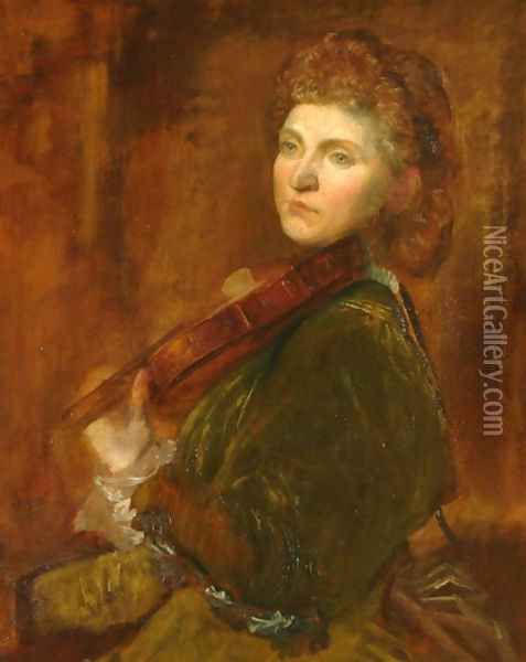Lady Halle Oil Painting - George Frederick Watts