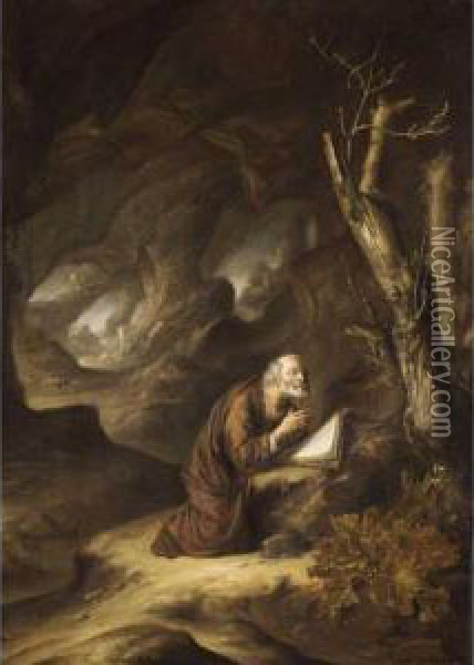 A Hermit Praying In The Wilderness Oil Painting - An Adriansz Van Staveren