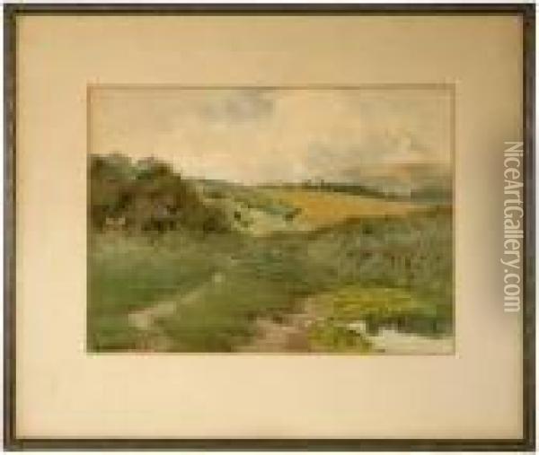 Landscape With Rolling Hills Oil Painting - Sydney Jones Yard