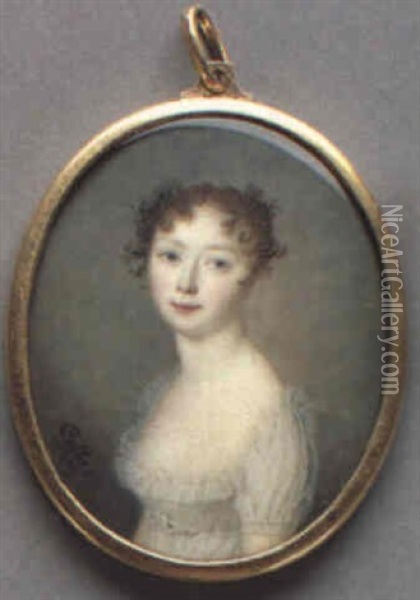Grand Duchess Ekaterina Pavlovna, Grand Duchess Of Oldenburg, Later Queen Of Wurttemberg Oil Painting - Louis Antoine Collas